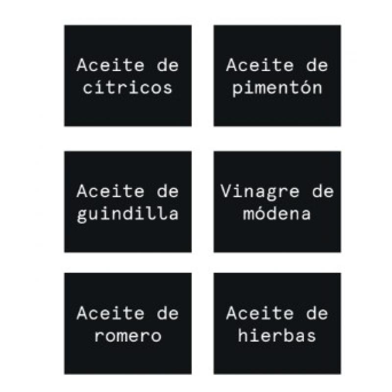 Etiquetas para SALSAS  40X40mm. + LAMINADO 